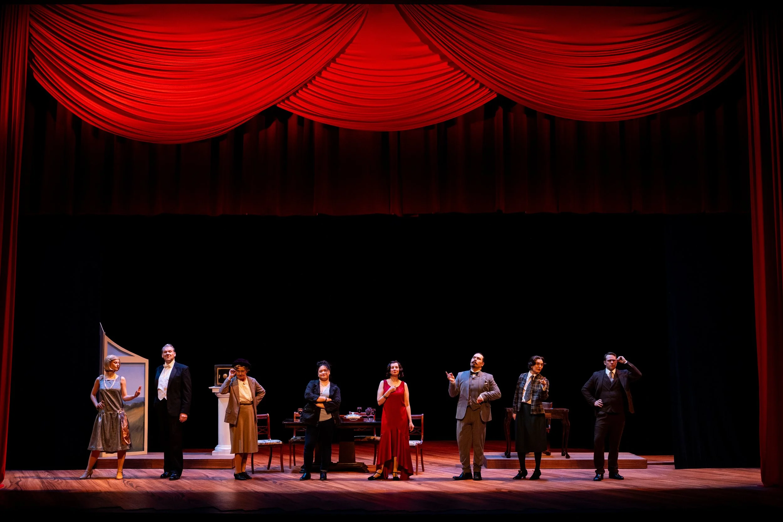 Full Cast (from Left to Right): Lauren Smith, Logan Black, Peggy Friesen, Dri Hernaez, Hillary Clemens, Eric Palmquist, Erdin Schultz-Bever, Tyler Lindquist.