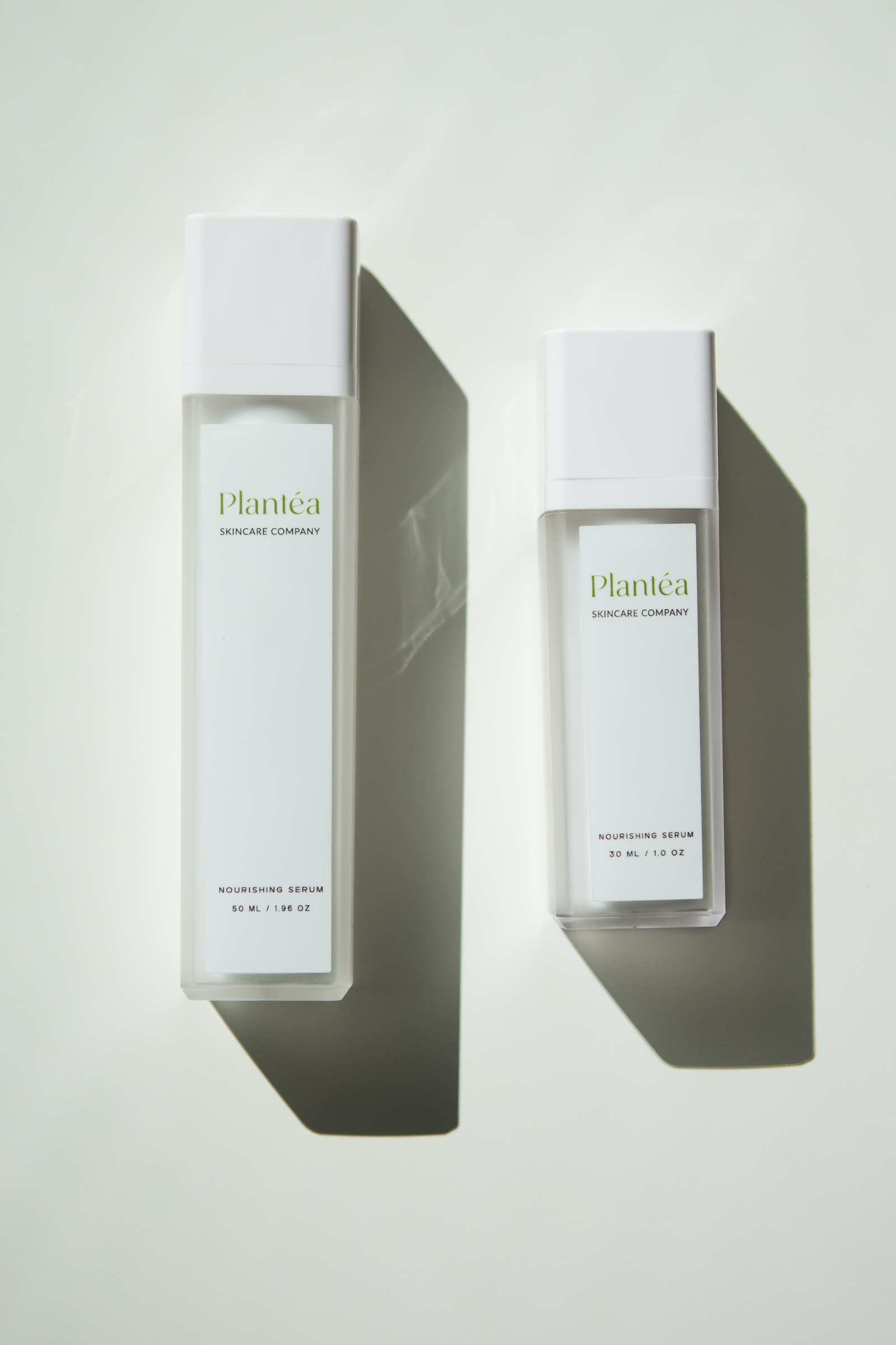 side by side image of two sizes for Plantéa's Nourishing Serum
