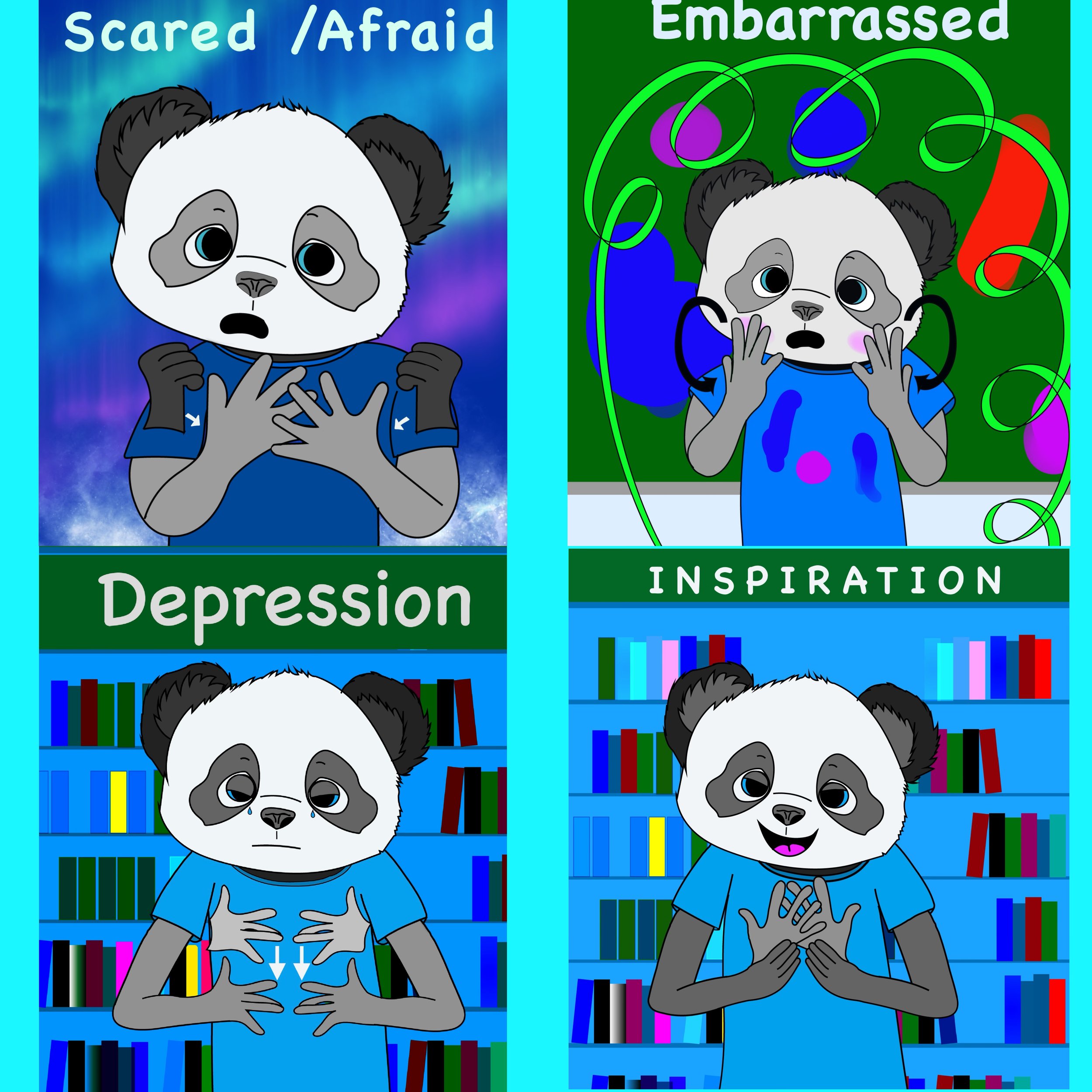 Panda Emotions Stickers 4 Packs