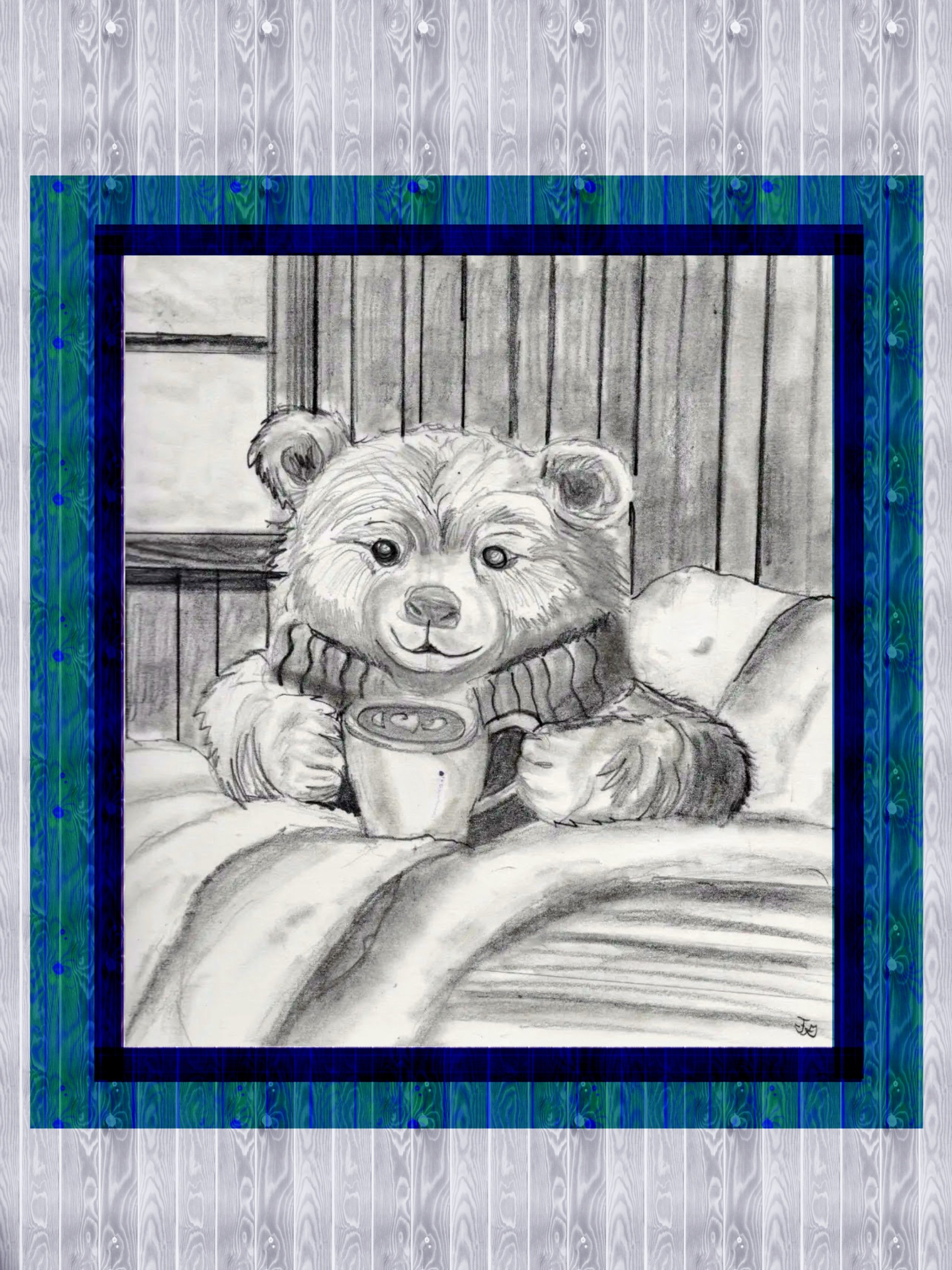 Cozy Bear w/ Cocoa Art Print