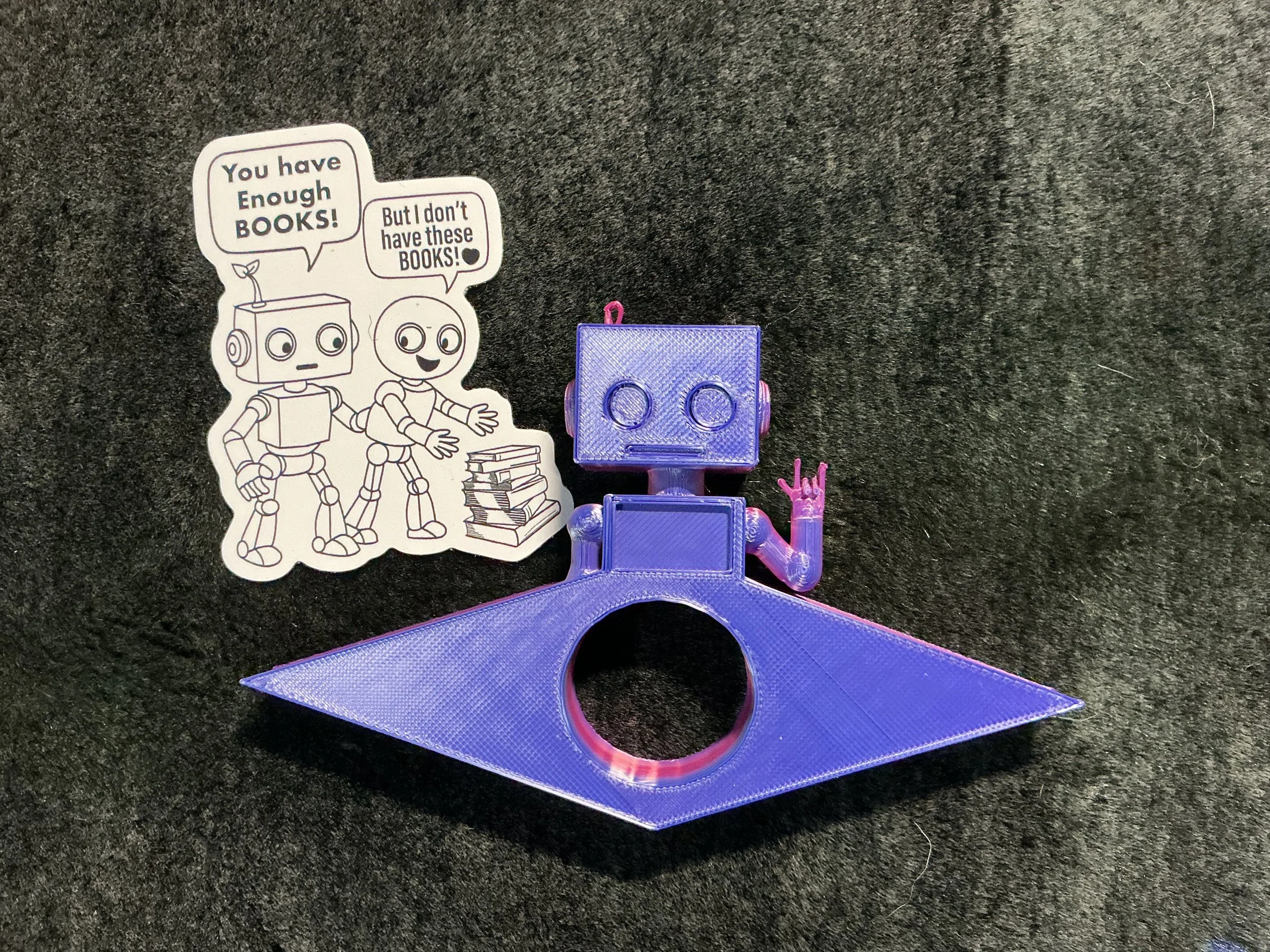 Robotwig Thumb Book Holder with Sticker – Pink to Purple Gradient