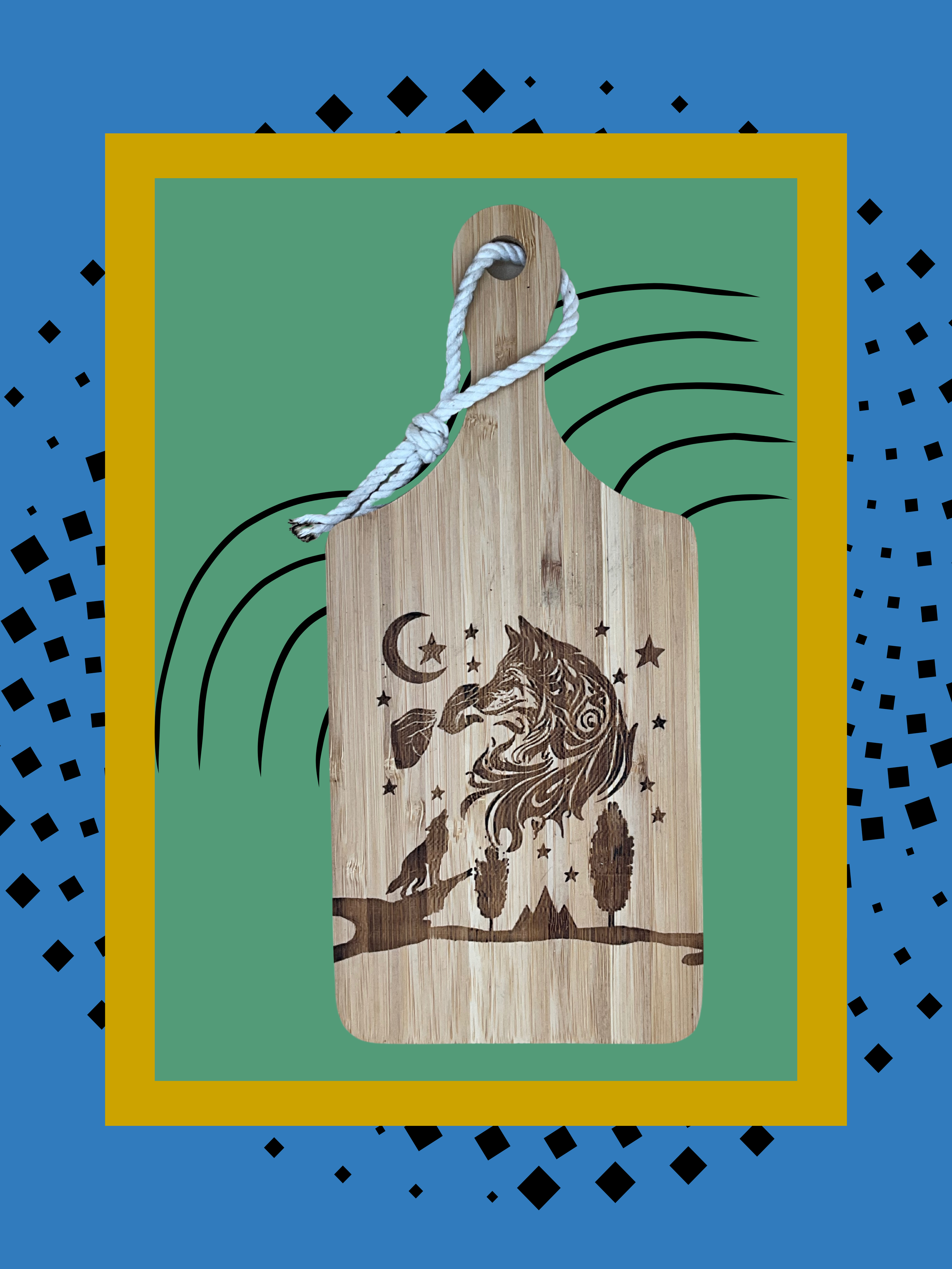 Bring a unique blend of nature and language to your kitchen with this handcrafted 5”x7” bamboo cutting board. Featuring a detailed laser-engraved design of a wolf forming the American Sign Languag.png