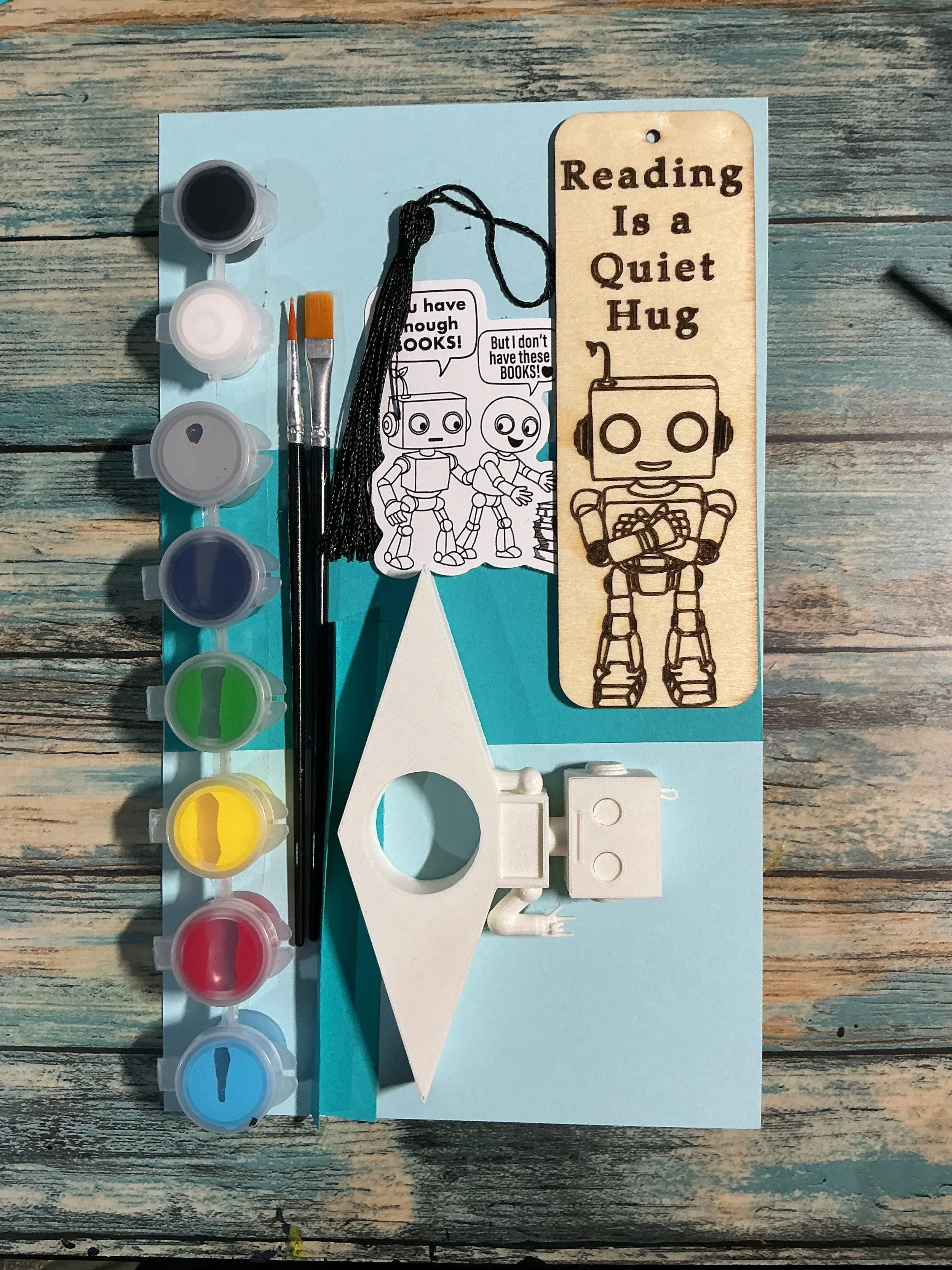 Robotwig Reading Art Kit – Thumb Book Holder & Bookmark Painting Set