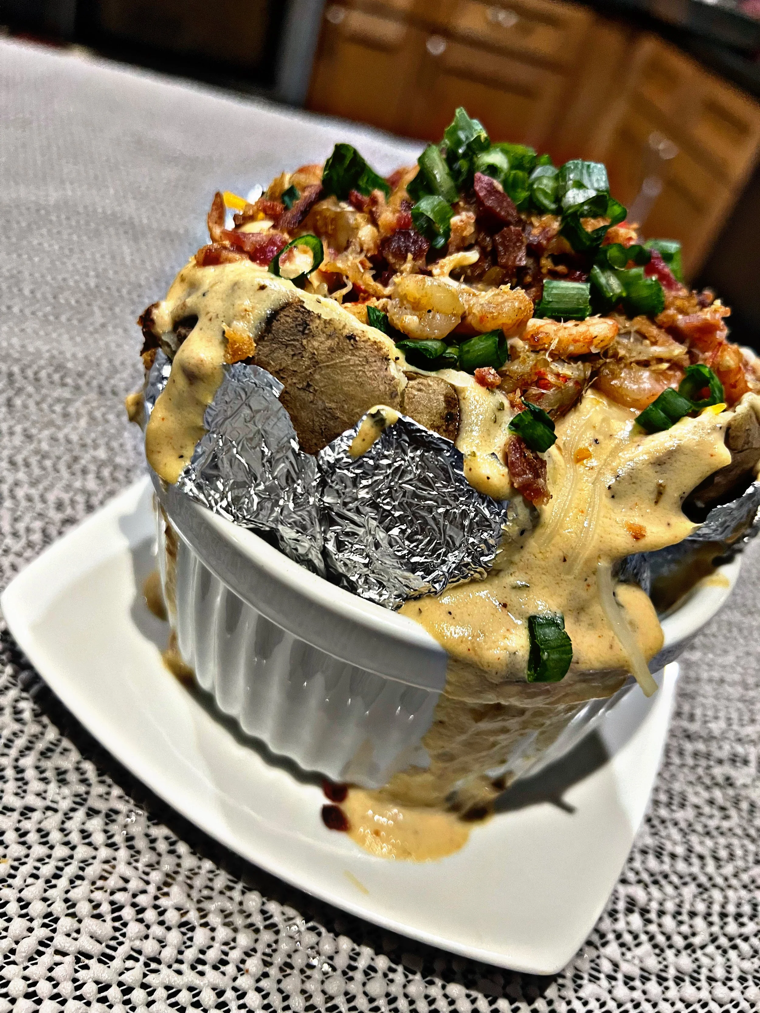 Seafood Stuffed Potato