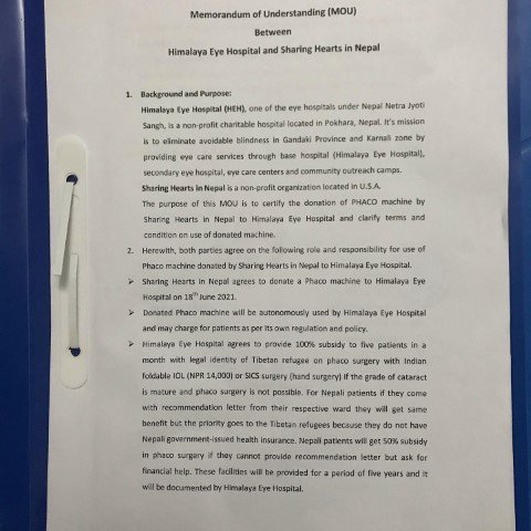 Memo of Understanding, Page 1