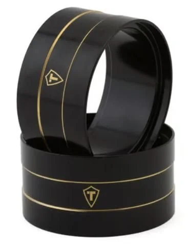 Treal Hobby Brass Heavy Weight 2.2" Center Internal Beadlock Wheel Rings (Black) (2) (186.4g)