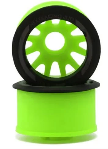 NEXX Racing Mini-Z RWD "JUD" EVO Rear Threaded Side-Wall Carbon Fiber Rims (3mm Offset) (Green) (2) | NXUSA-EVO-R+3-GR