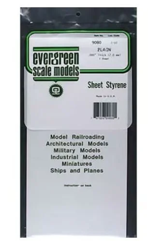 Evergreen Scale Models White Sheet .080 x 6 x 11 | 9080