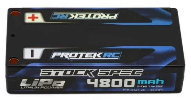 ProTek RC 2S 150C Low IR Si-G "Stock Spec" LCG Shorty LiPo Battery (7.4V/4800mAh) (ROAR Approved)