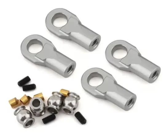 Vanquish Products M4 Machined Straight Rod Ends (Silver) (4)