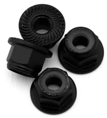 UpGrade RC Aluminum 4mm Serrated Wheel Nuts (4) (Black)