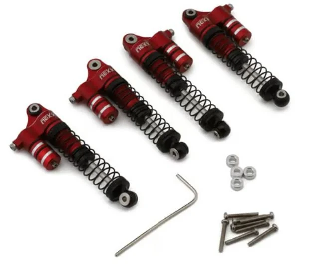 NEXX Racing SCX24 45mm Aluminum Oil-Filled Threaded Reservoir Shocks (Red) (4)
