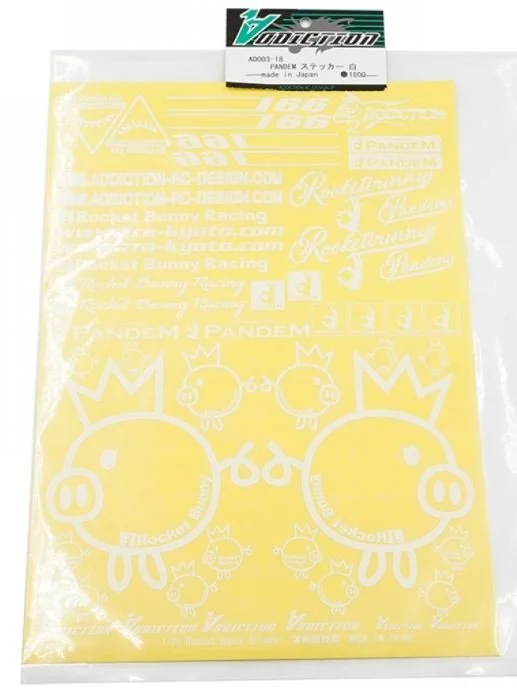 PANDEM Decal Set (WHITE) デカール [Addiction RC] | AD003-18