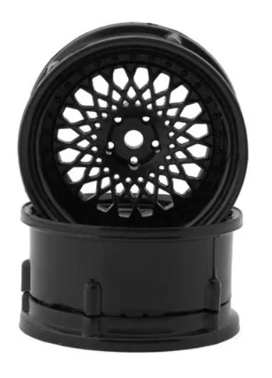 DS Racing Drift Element Mesh Drift Wheels (Triple Black) (2) (Adjustable Offset) w/12mm Hex