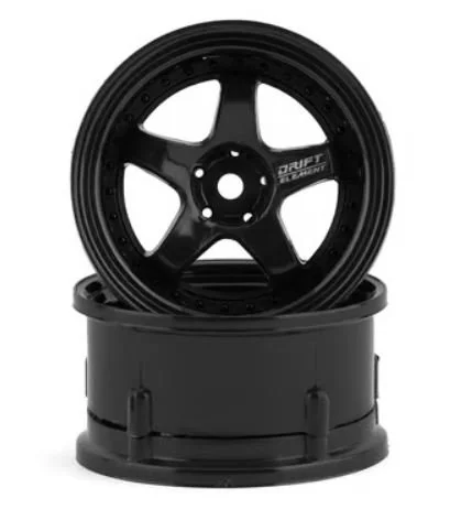 DS Racing Drift Element 5 Spoke Drift Wheels (Triple Black) (2) (Adjustable Offset) w/12mm Hex | DE-005