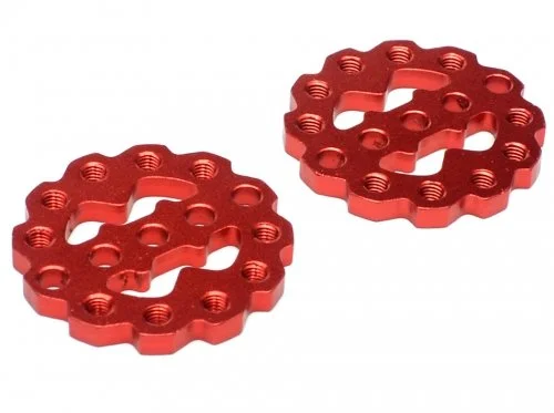 Rugged Gear Aluminum Universal Shock Ring Hoops 2Pcs Red  |  BRQ90305R