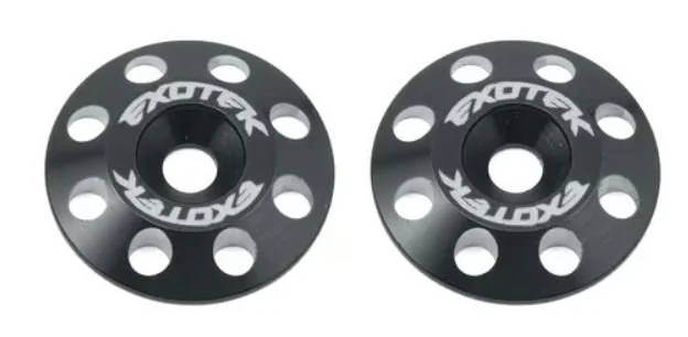Exotek Flite V2 16mm Aluminum Wing Buttons (2) (Black)  |  1678BLK
