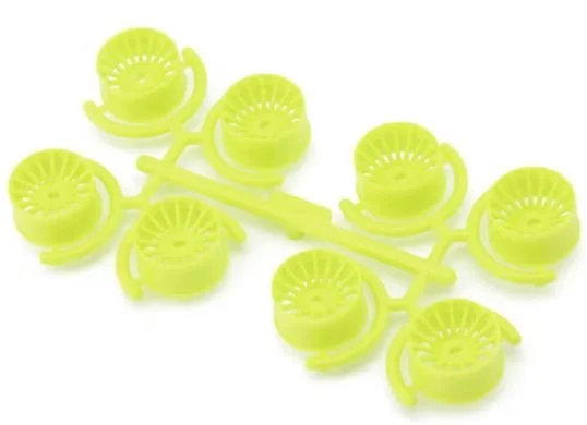 Yeah Racing Mini-Z AWD 11mm Multi-Spokes Wide Rims Set (Florescent Yellow) (0mm/+1mm/+2mm/+3mm)  WL-0168FYW