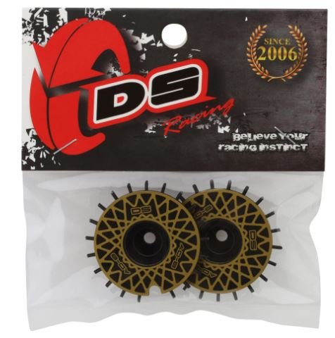 DS Racing Flat Aero Drift Wheel Covers (Black/Gold Mesh) (2) (Drift Element Wheels)