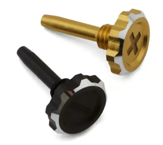 1UP Racing "Lockdown" Adjustable Bullet Plug Thumb Screws (Gold/Black)   1UP-19497