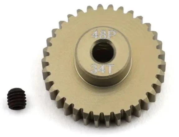 ProTek RC 48P Lightweight Hard Anodized Aluminum Pinion Gear (3.17mm Bore) (34T) | PTK-8621