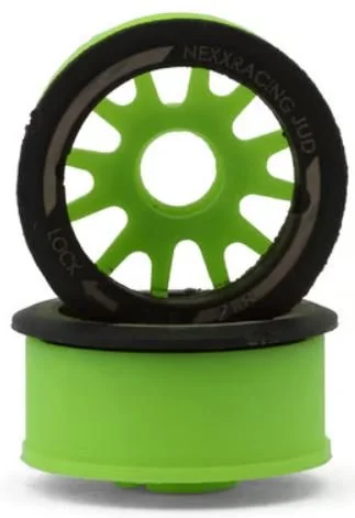 NEXX Racing Mini-Z RWD "JUD" EVO Front Threaded Side-Wall Carbon-Fiber Rims (2mm Offset) (Green) (2)  |  NXUSA-EVO-F+2-GR