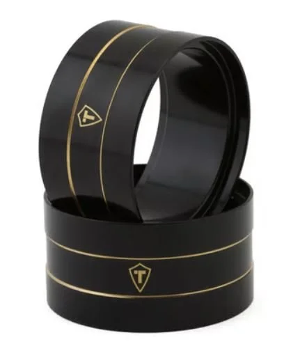 Treal Hobby Brass Heavy Weight 2.2" Center Internal Beadlock Wheel Rings (Black) (2) (186.4g)