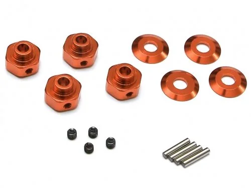 Aluminum Hexagon Wheel Hub (4) Orange  |  BR247017OR