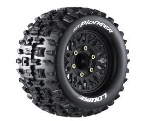 Louise R/C MT-Pioneer Soft, 1/10 Monster Truck Tires, 0 & 1/2 " Offset, 12, 14, 17mm Removable Hex, 1 pair