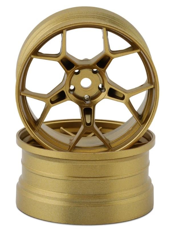 DS Racing Feathery 5Y Drift Wheels (Gold) (2) (8mm Offset) w/12mm Hex