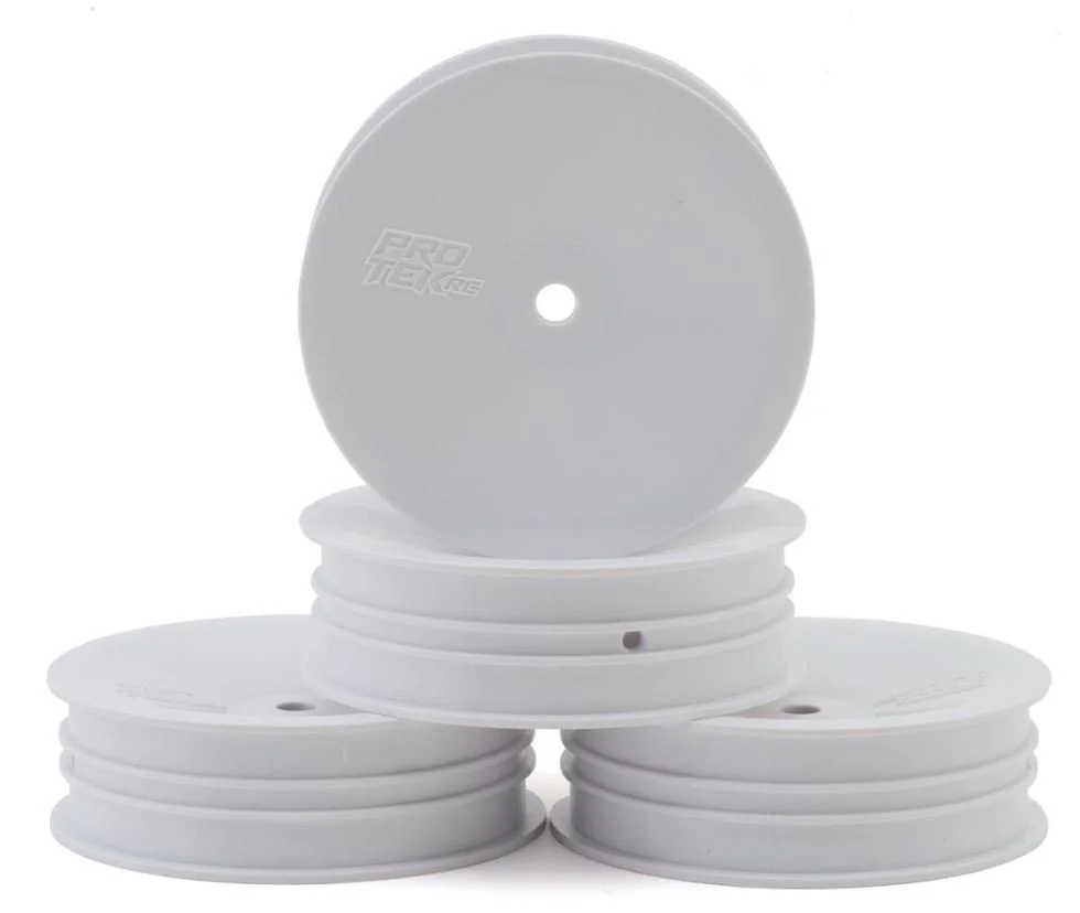 ProTek RC 2.2" "Narrow" Concave Front 2WD 1/10 Buggy Wheels (White) (4) (12mm Hex)