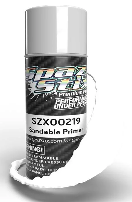 Spaz Stix High Quality Sandable Primer, Aerosol Paint, 3.5oz Can   00219