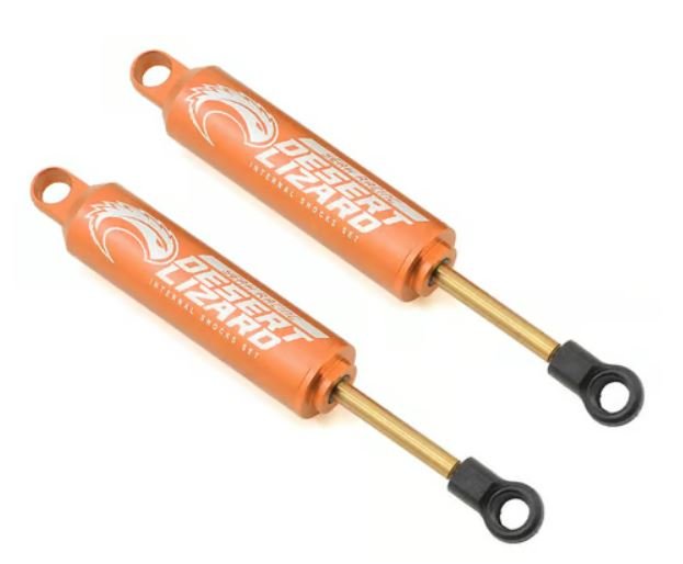 Yeah Racing Aluminum Desert Lizard Two Stage Internal Spring Shocks (Orange) (2) (90mm)
