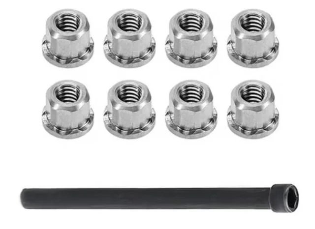 Injora Axial SCX30 2mm Stainless Steel Wheel Nuts (8)