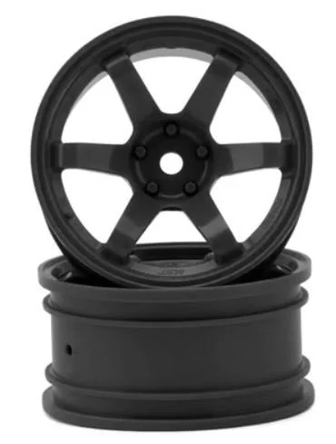 MST TE37 1/10 High Traction Drift Wheels (Gunmetal Grey) (2) (7mm Offset) w/Mounting Foam