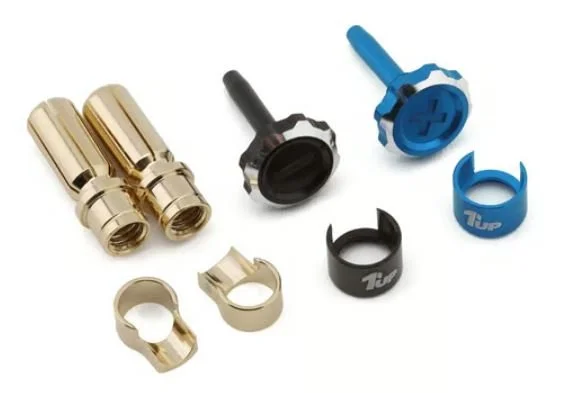 1UP Racing "Lockdown" Adjustable Bullet Plug Grips w/5mm Bullets (Blue/Black)    190451