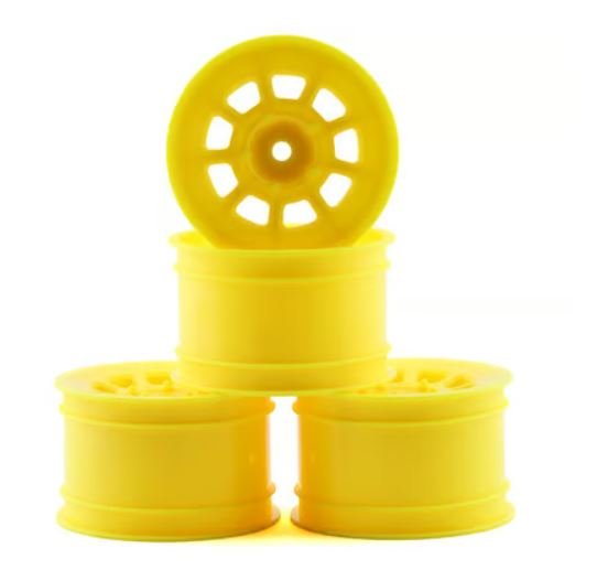 JConcepts 9 Shot 2.2 Dirt Oval Rear Wheels (Yellow) (4) w/12mm Hex