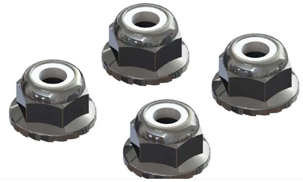 ARRMA 7mm Flanged Nyloc Locknut, Silver (4)