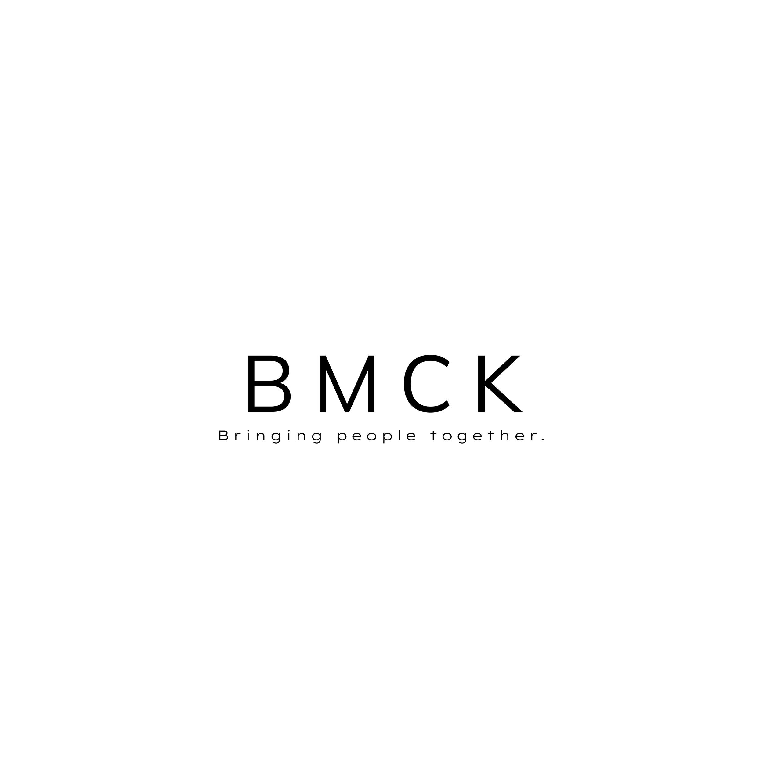 Simple logo with the acronym 'BMCK' and the tagline 'Bringing people together.'