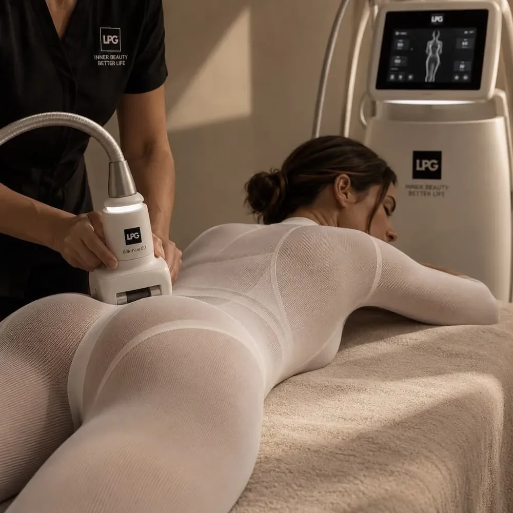 Cellulite treatment session using the LPG Alliance endermologie machine