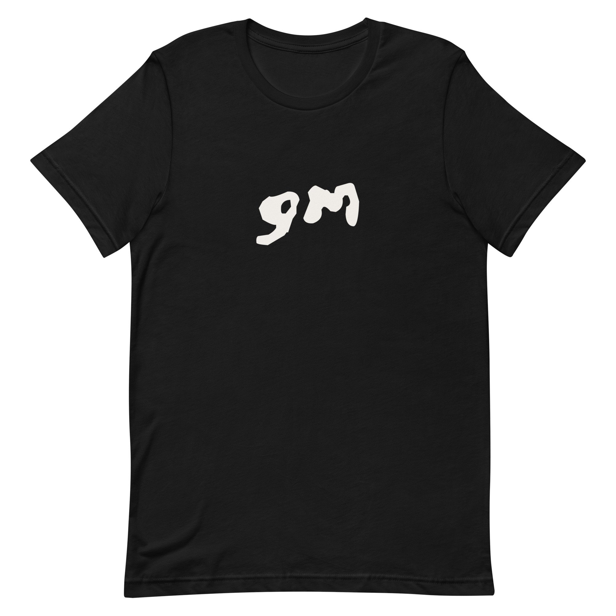 Good morning t-shirt with white print, gm t-shirt with white print