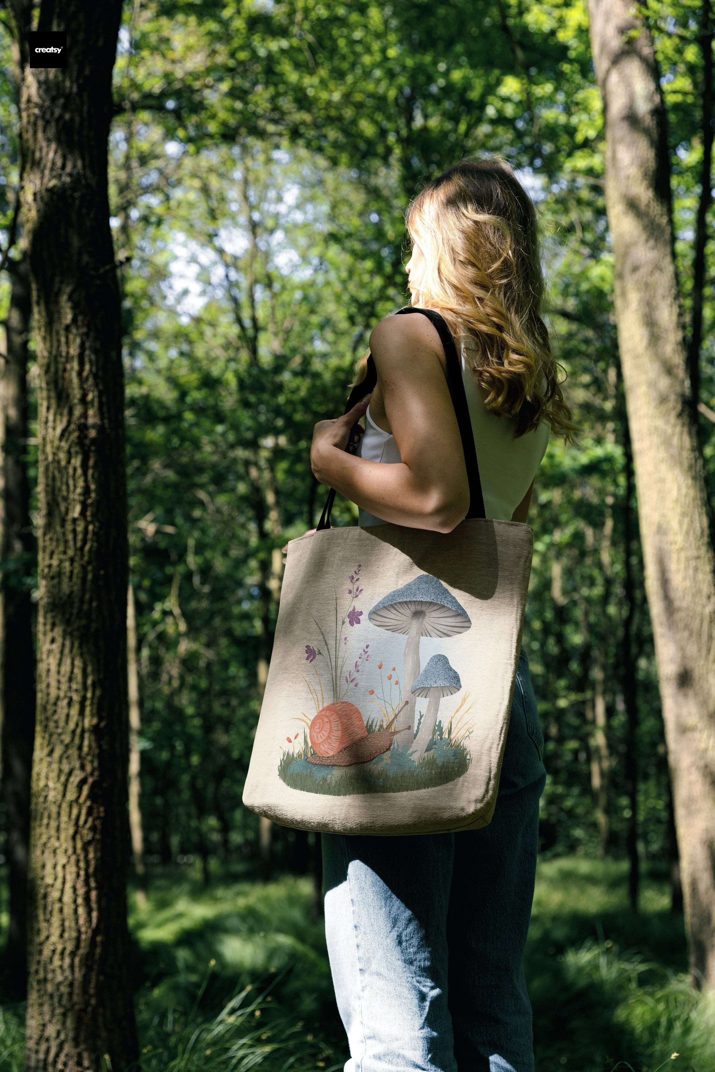Totebag mockup lady in woods.jpg