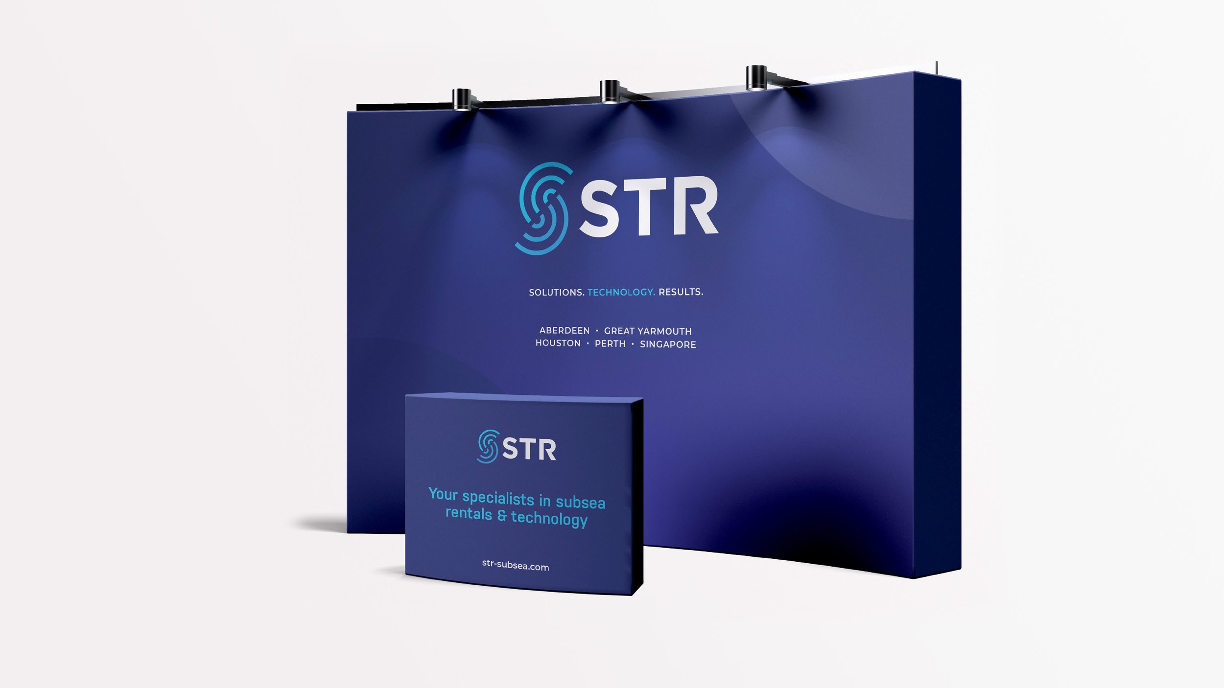 Mock up of trade stand in the new brand style