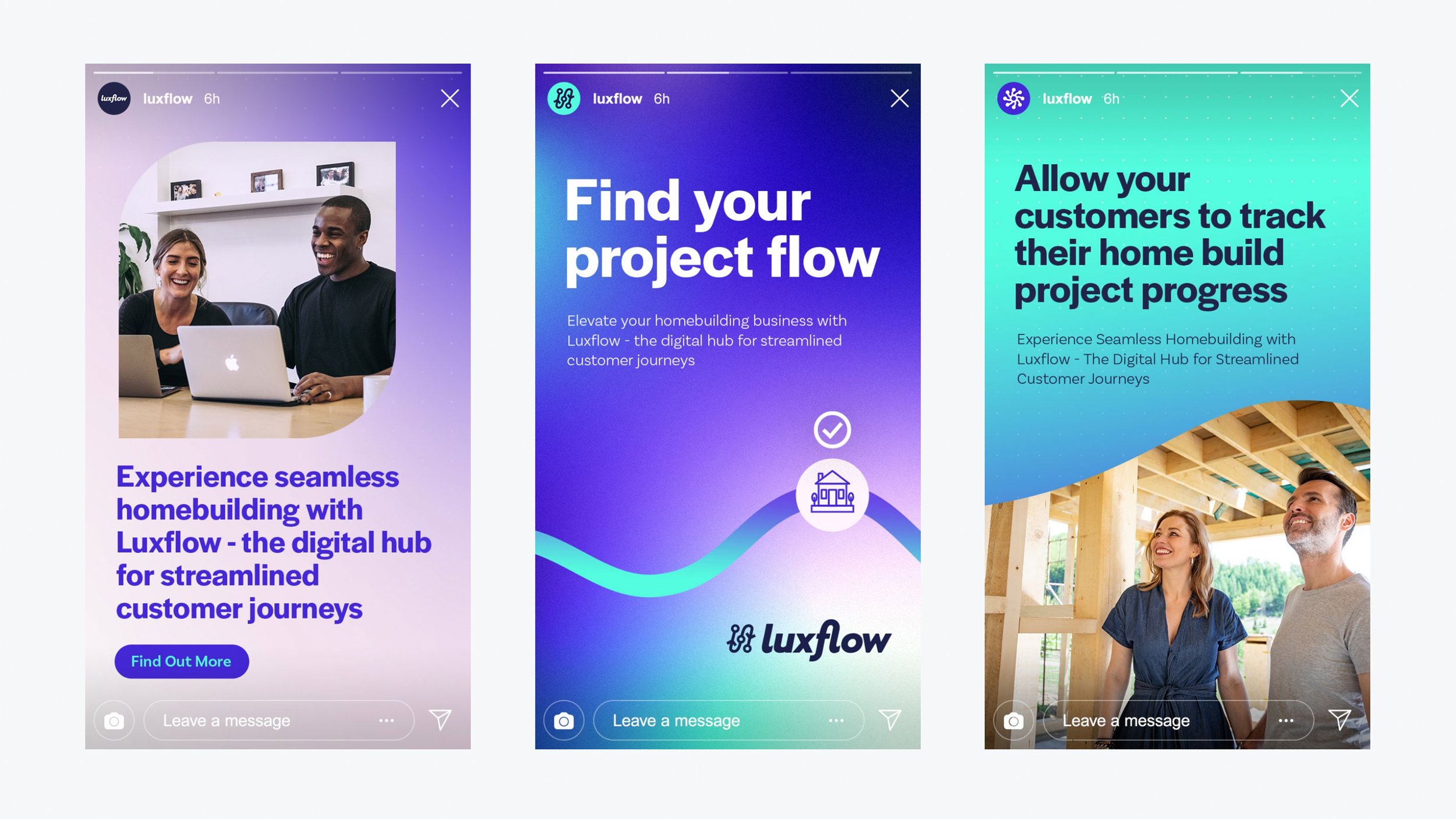 Example of the brand look and feel across social media graphics