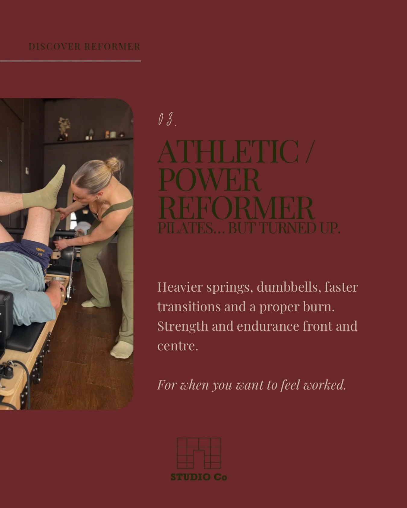 At Studio Co, power never means reckless. It&rsquo;s layered properly. Progressed properly. And always coached with form first.

This is strength training &ndash; just smarter.

Book the spicy one.🌶️
We&rsquo;ll handle the springs.

#StudioCoSevenoa