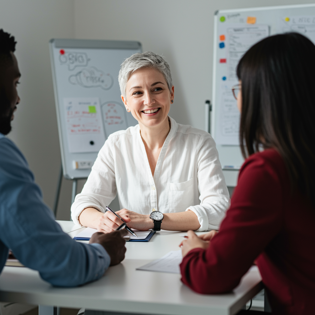 Rev. Sara Green meets with Craig Dodge of Phare, the Cambodian Circus, a ministry partner of Tumbuh Global.
