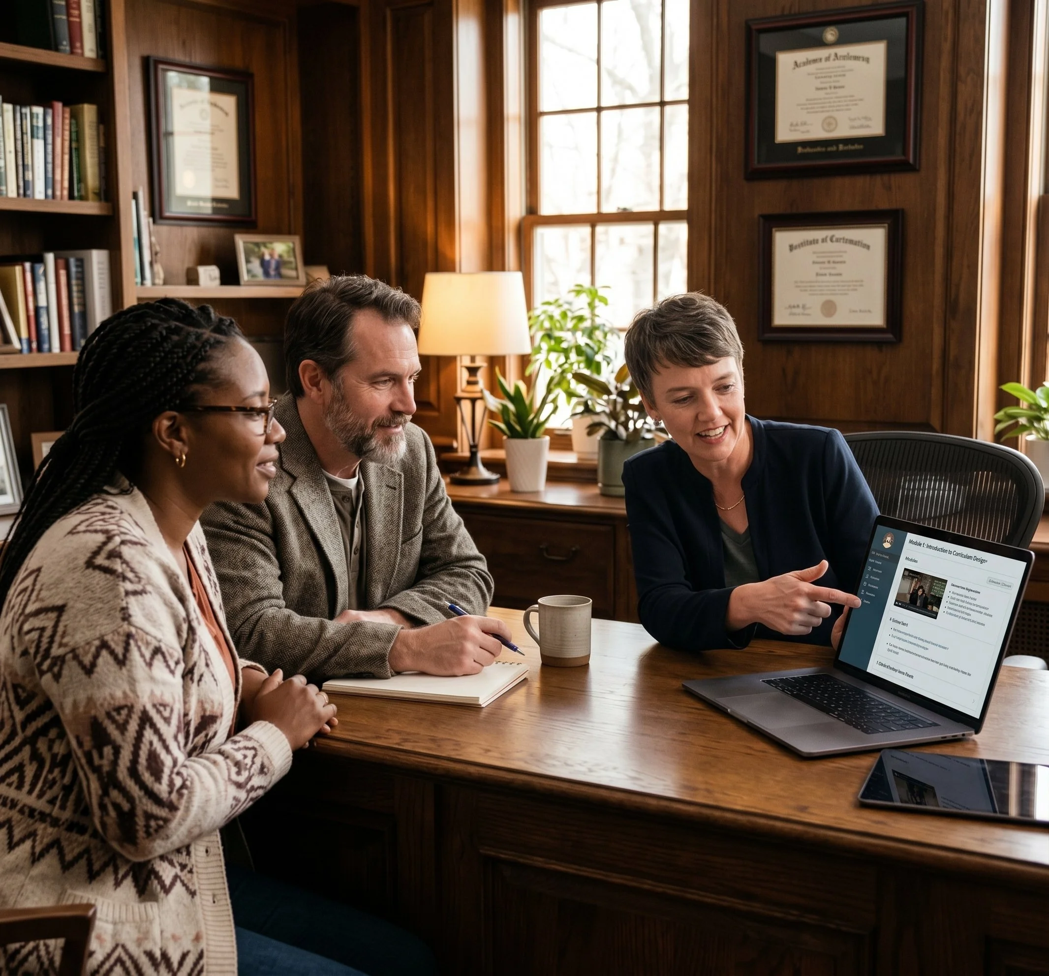Lindsay offers consulting to two professors on course design.