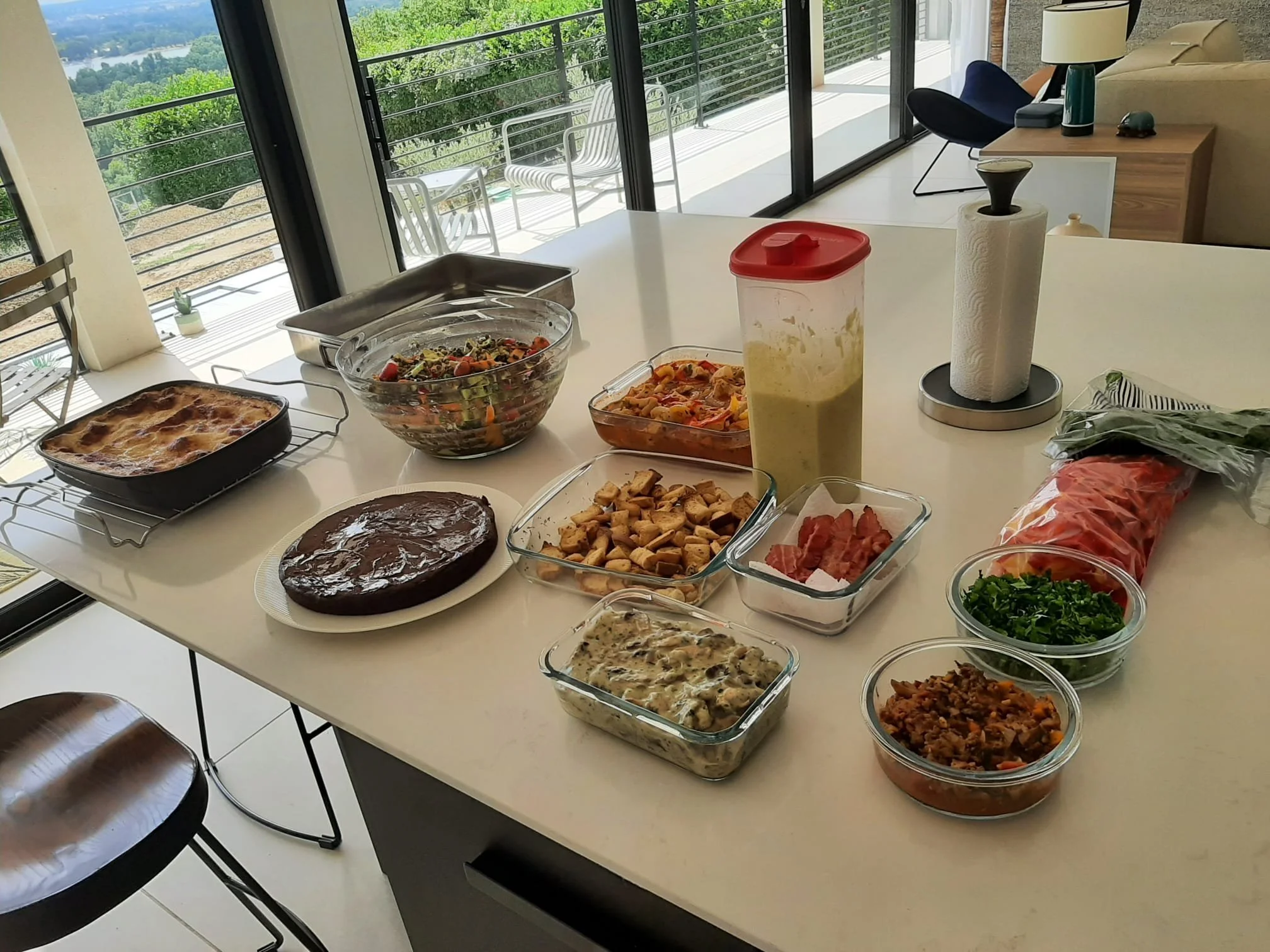 Salade de lentilles, lazagne, gaspacho et courgette...