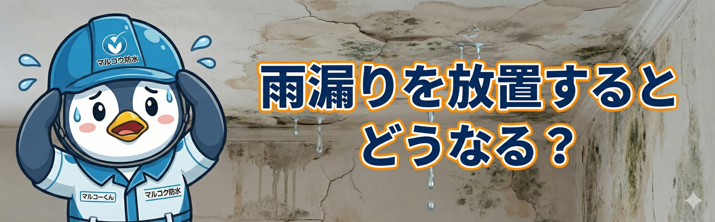 雨漏りを放置するとどうなるかについてのイラストと説明