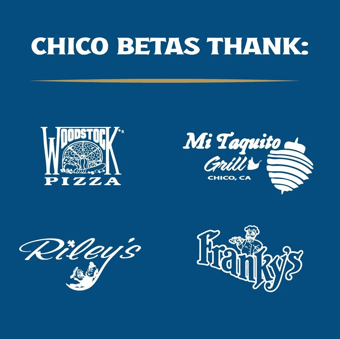 As Fall Rush gets closer, we want to give a HUGE shout-out to the local businesses that are helping us as we re-establish Beta Theta Pi at Chico State!  We&rsquo;re excited to serve their food next week at our rush events but don&rsquo;t wait until t